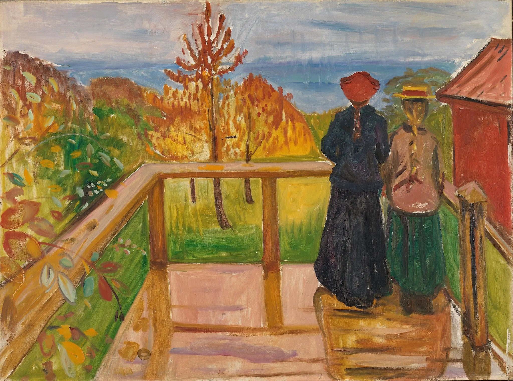 Dans la véranda - Edvard Munch image 1 copie de tableau peinte à la main