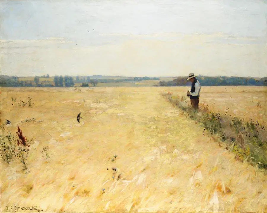 Dans le champ de maïs. - H. A. Brendekilde image 1 tableau peint à l’huile sur toile