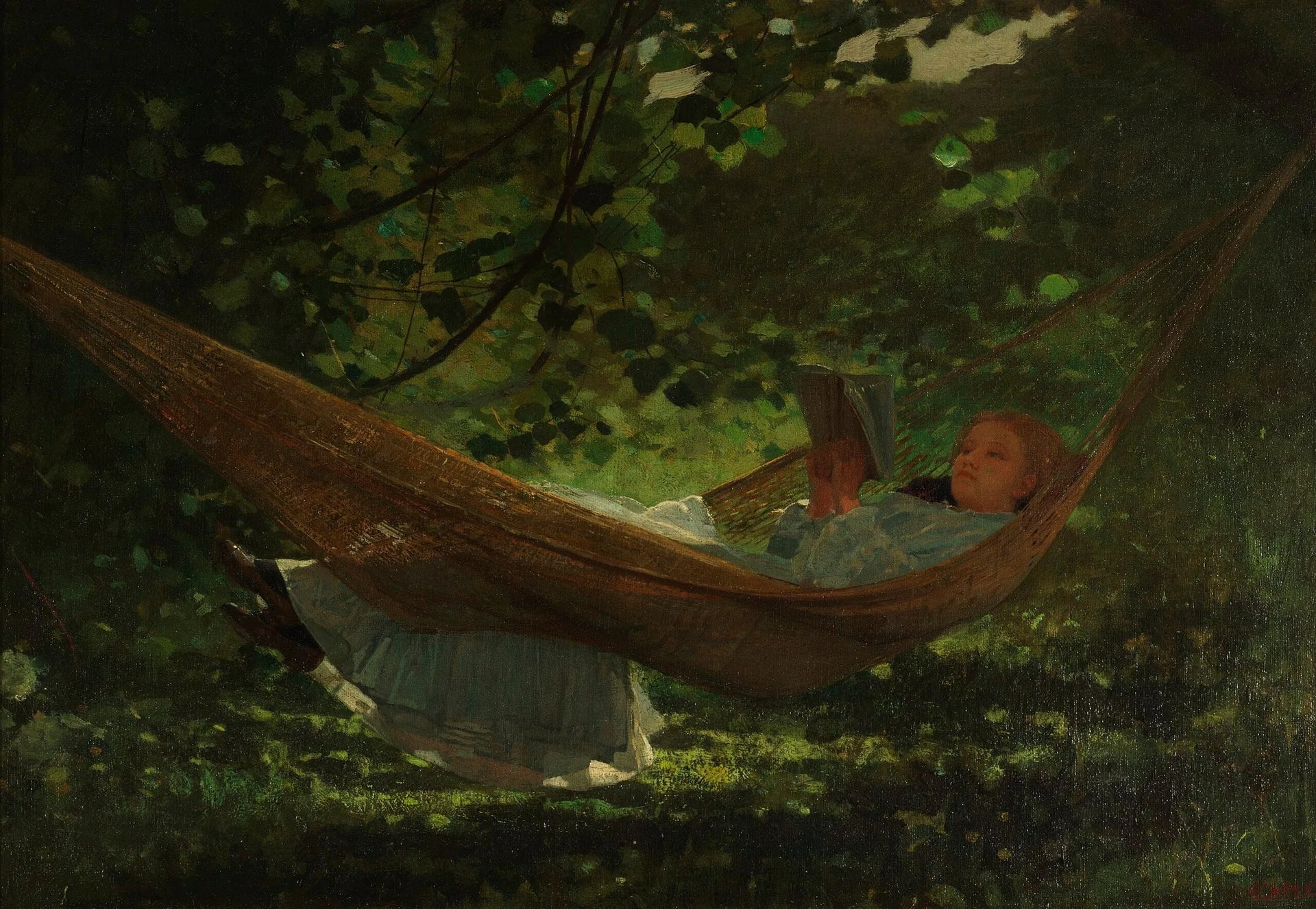Dans le hamac - Winslow Homer image 1 reproduction artisanale de tableau