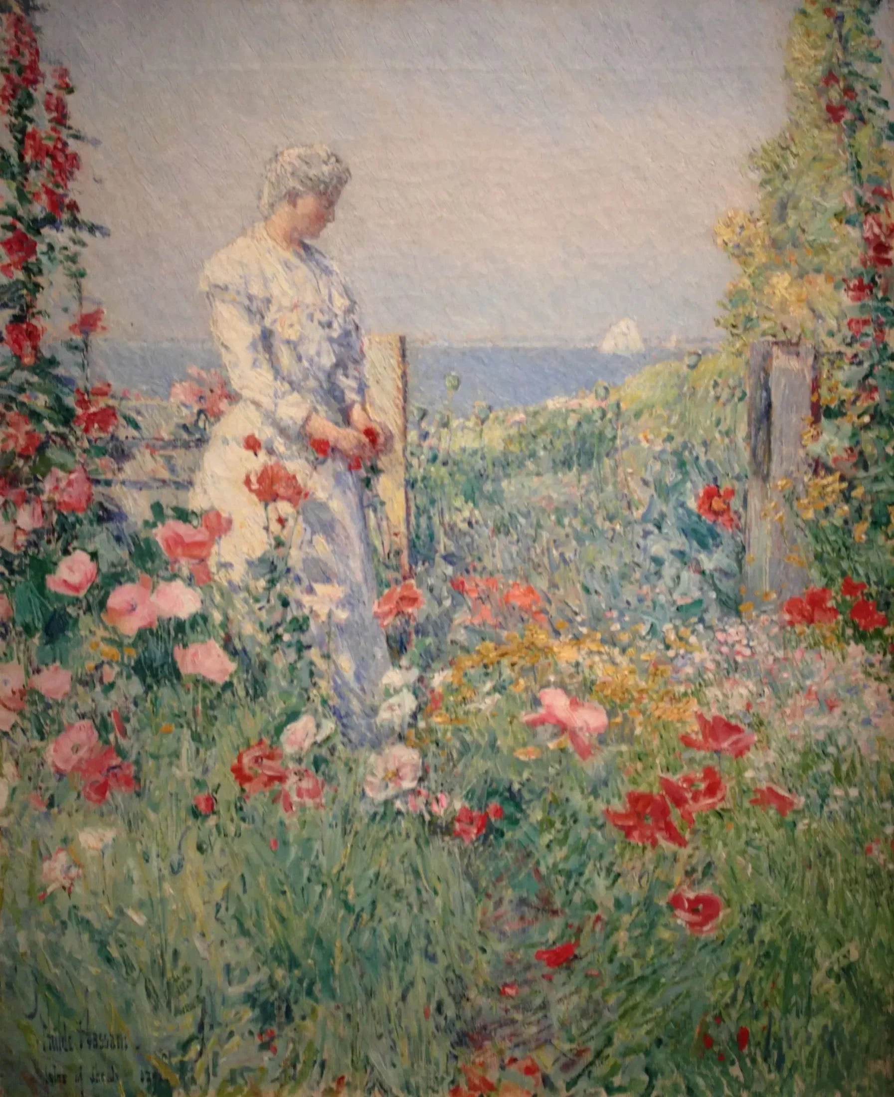 Dans le Jardin - Childe Hassam image 1 copie peinte à la main à l’huile