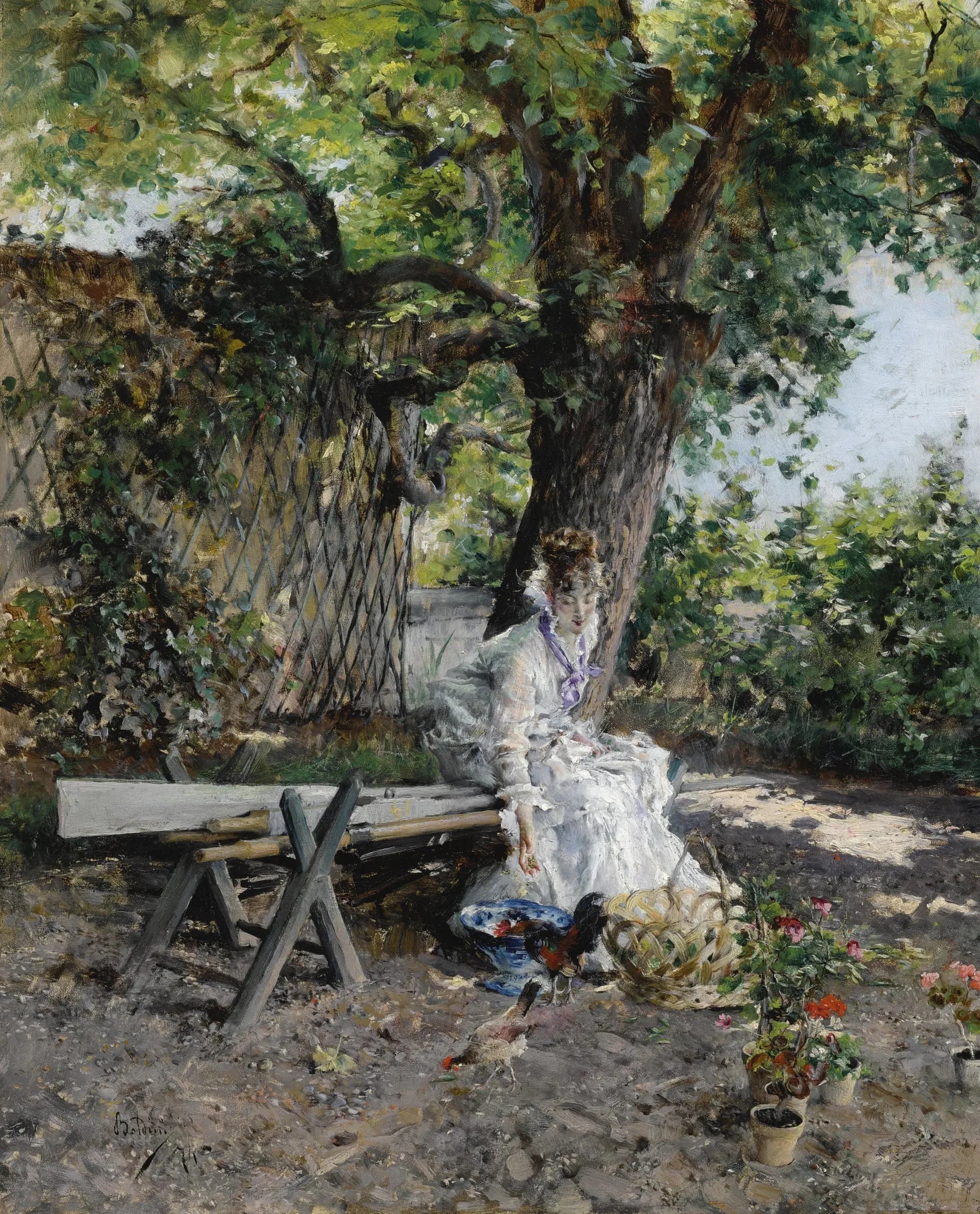 Dans le jardin - Giovanni Boldini image 1 tableau peint à l’huile sur toile