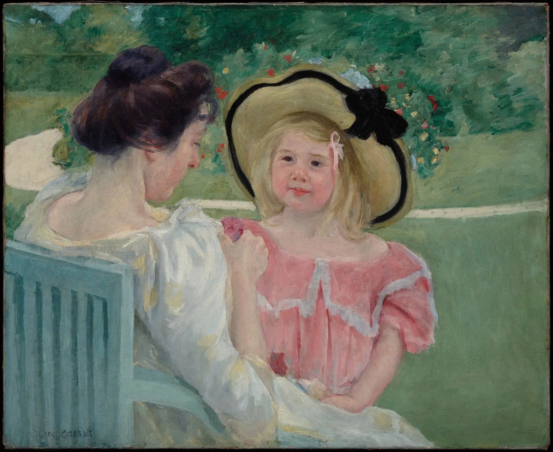 Dans le jardin - Mary Cassatt image 1 copie de tableau peinte à la main