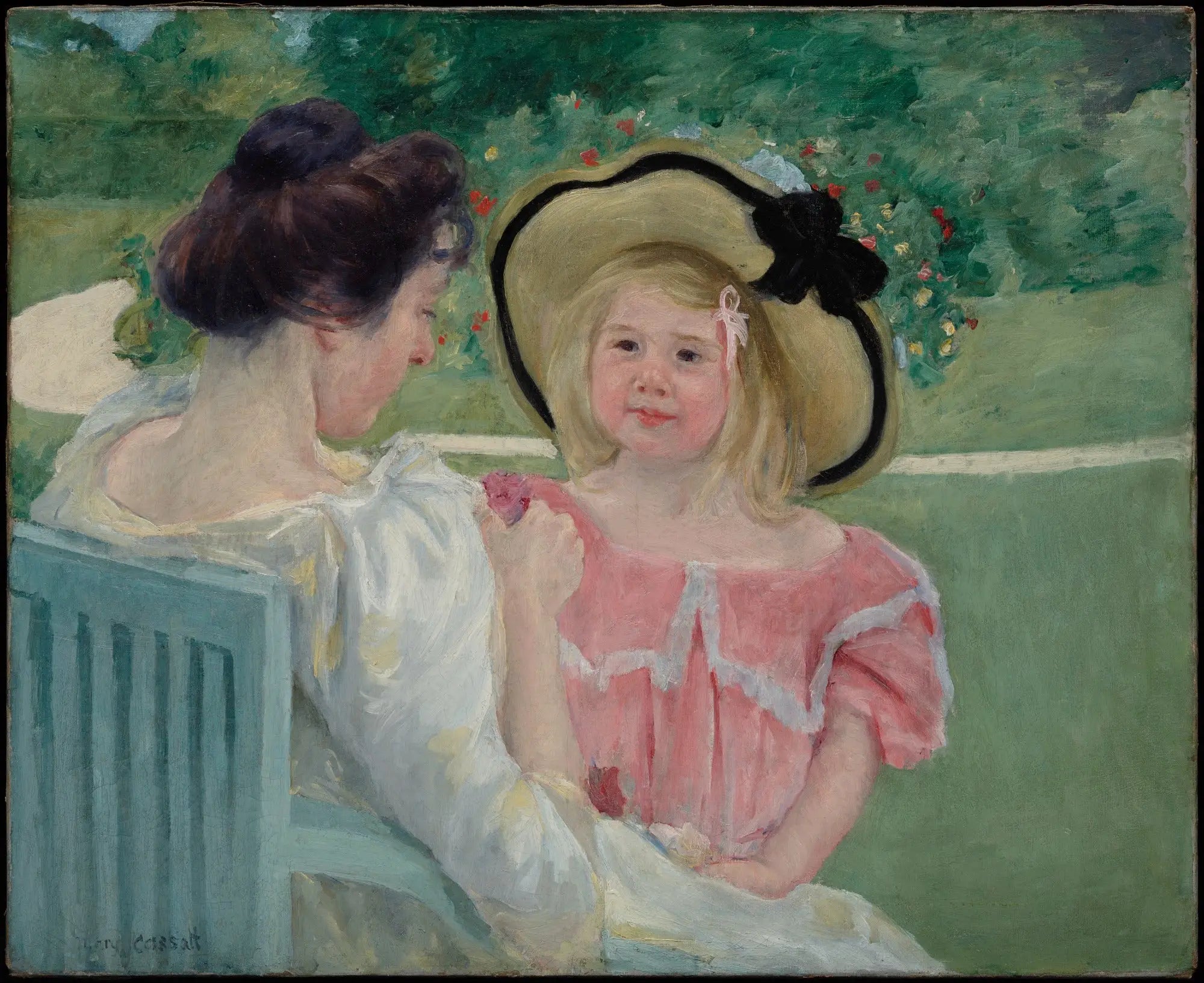 Dans le jardin - Mary Cassatt image 1 copie de tableau peinte à la main