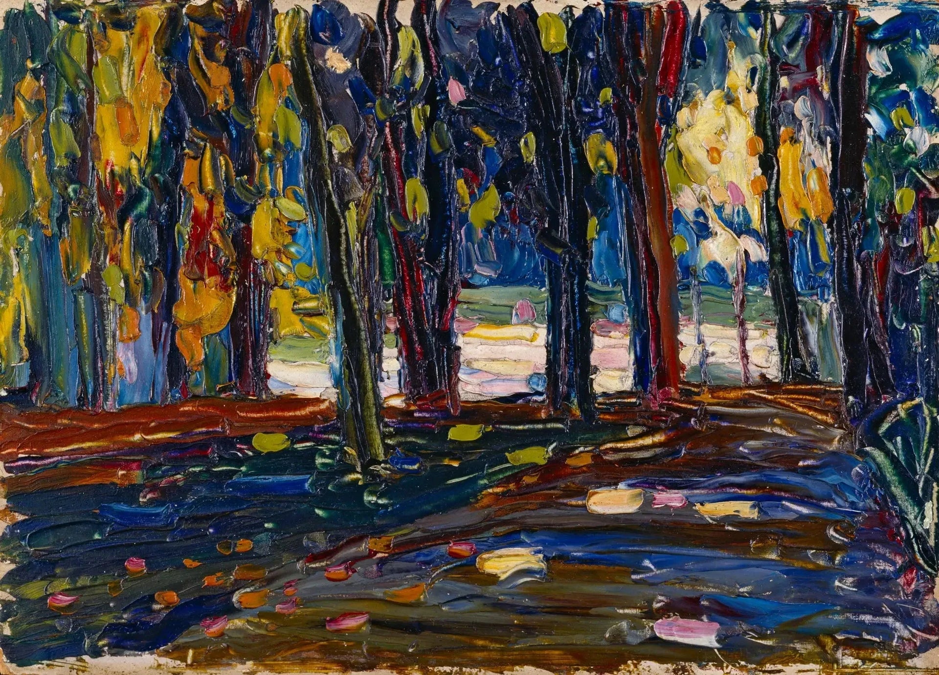 Dans le parc de Saint-Cloud - Automne II - Vassily Kandinsky image 1 reproduction artisanale de tableau