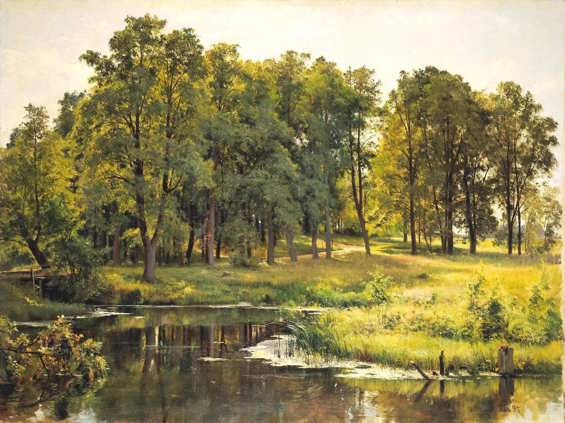 Dans le parc - Ivan Chichkine image 1 reproduction artisanale de tableau