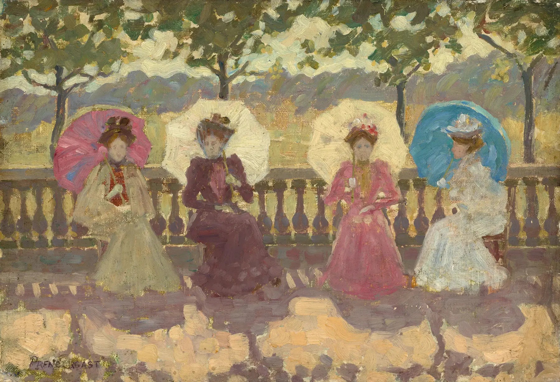 Dans le parc, Paris - Maurice Prendergast image 1 copie de tableau peinte à la main