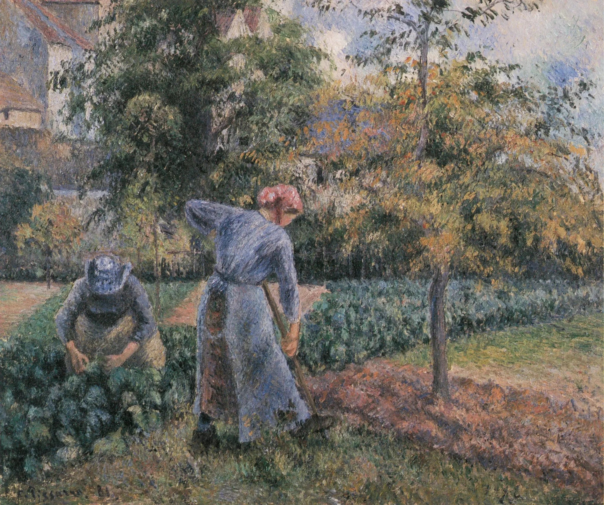 Dans le potager à Pontoise - Camille Pissarro image 1 reproduction d’œuvre d’art à l’huile