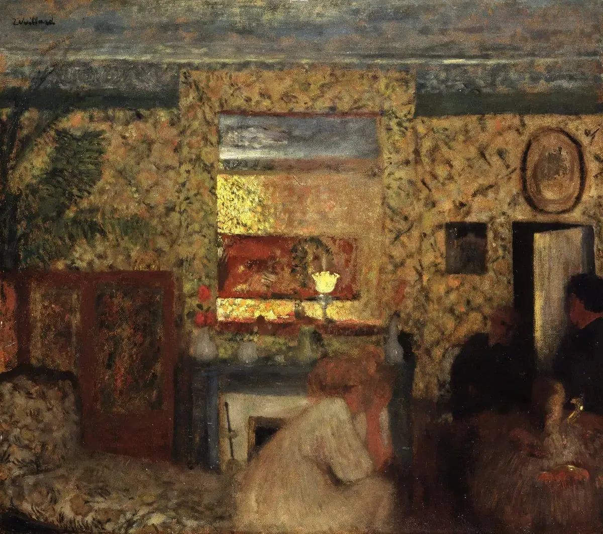 Dans le Salon chez les Natanson à Villeneuve-sur-Yonne - Édouard Vuillard image 1 reproduction artisanale de tableau