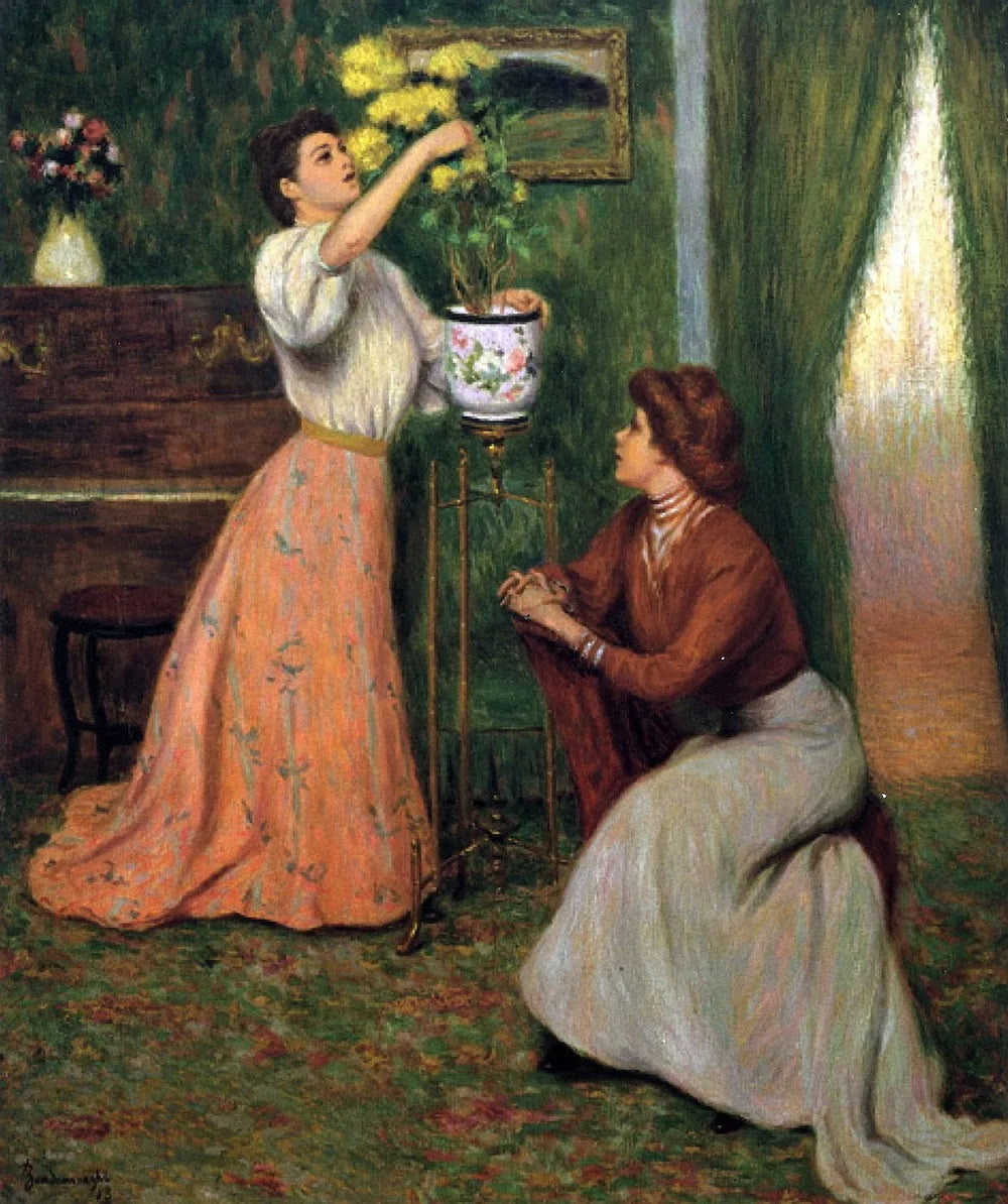 Dans le salon - Federico Zandomeneghi image 1 tableau peint à l’huile sur toile