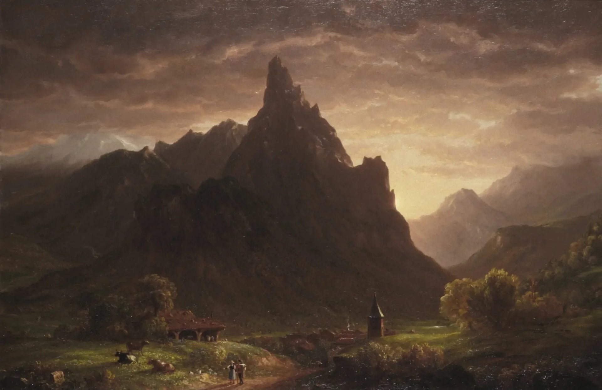 Dans le Simmental, en Suisse - Thomas Cole image 1 reproduction artisanale de tableau