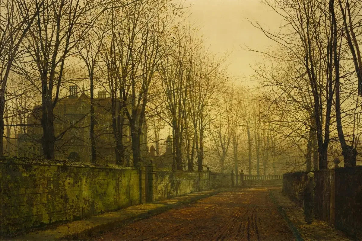 Dans les brumes dorées de l'automne - John Atkinson Grimshaw image 1 reproduction artisanale de tableau