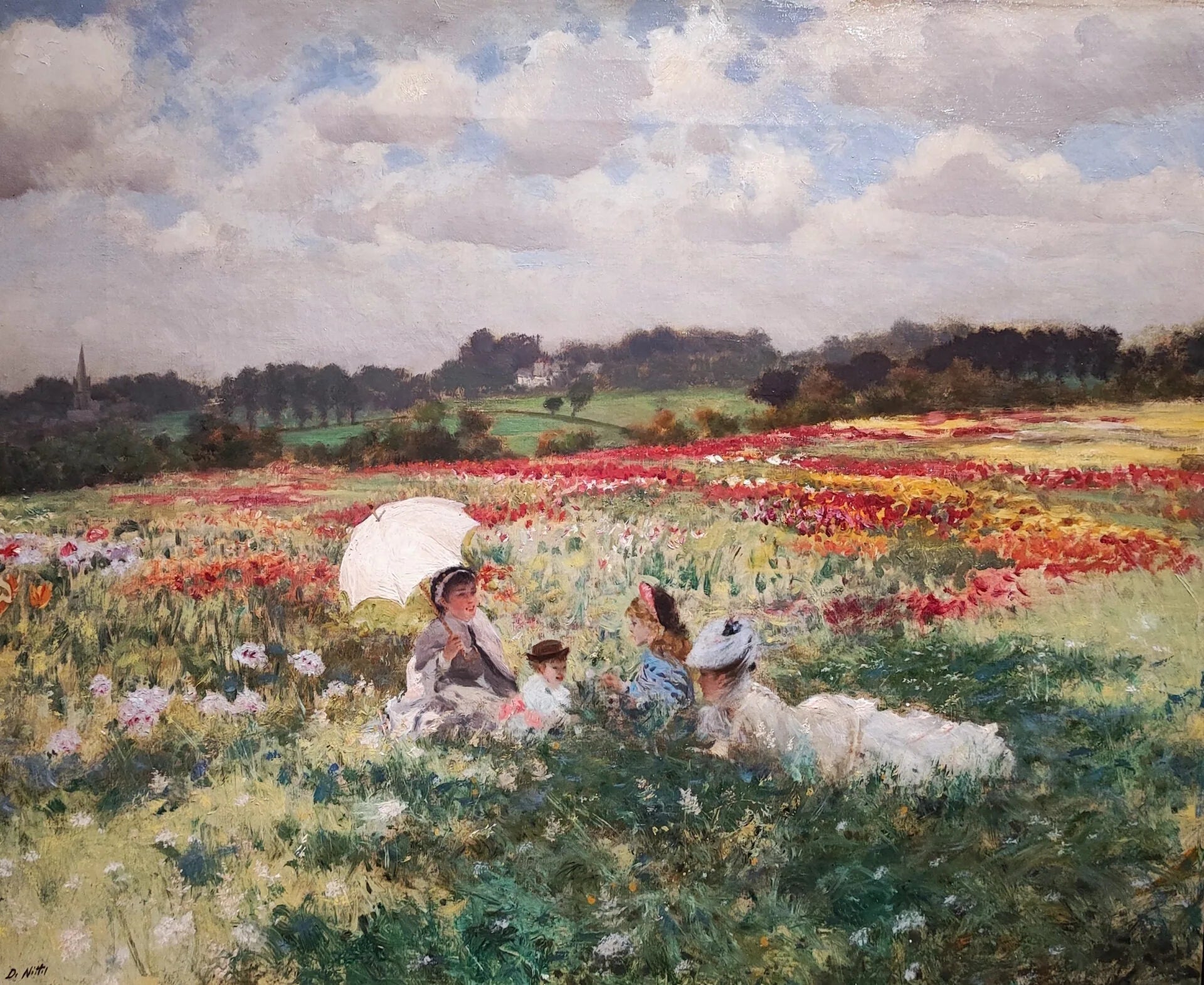 Dans les champs autour de Londres - Giuseppe De Nittis image 1 reproduction réalisée par Alpha Reproduction
