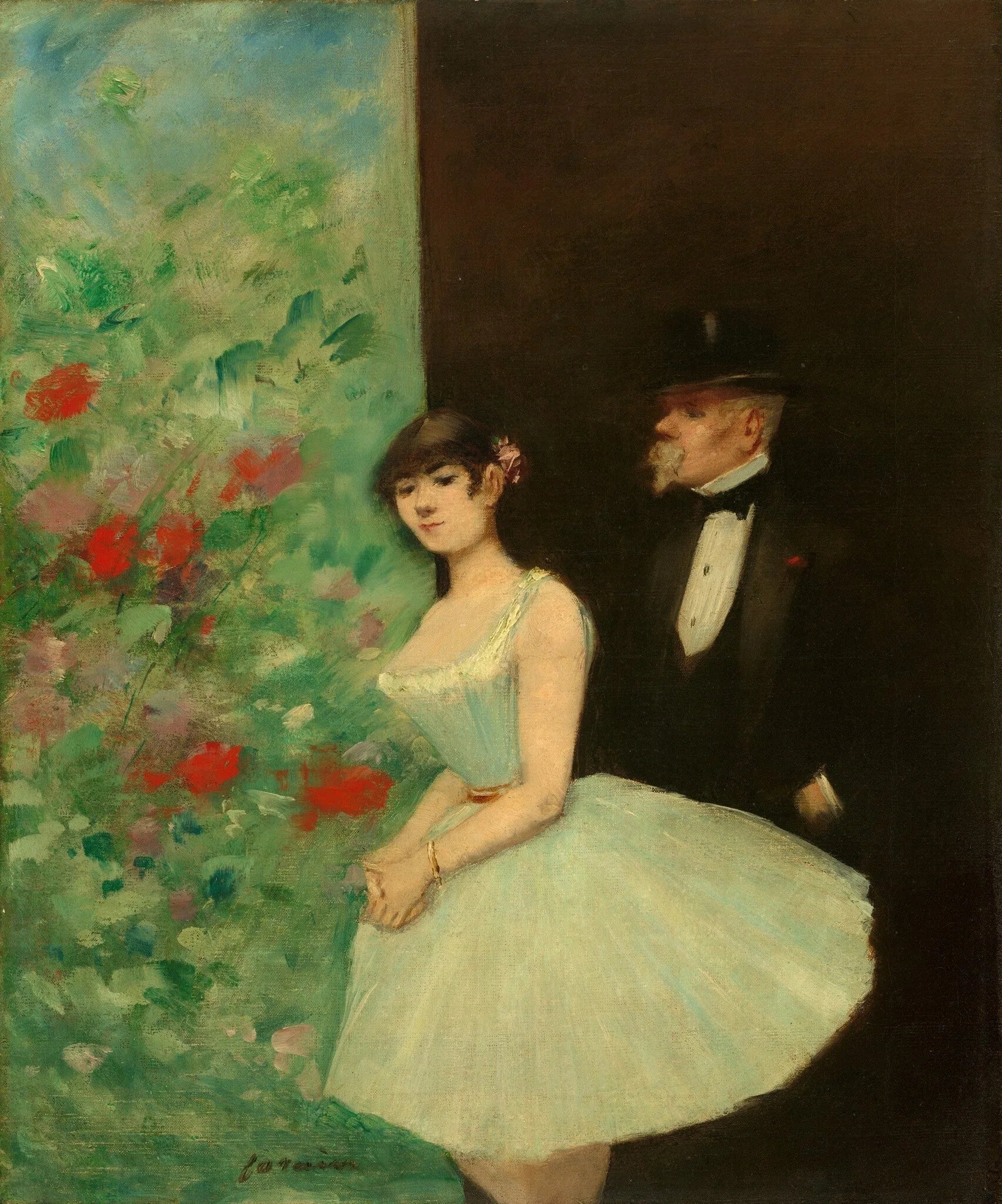 Dans les coulisses - Jean-Louis Forain image 1 reproduction de peinture à l’huile