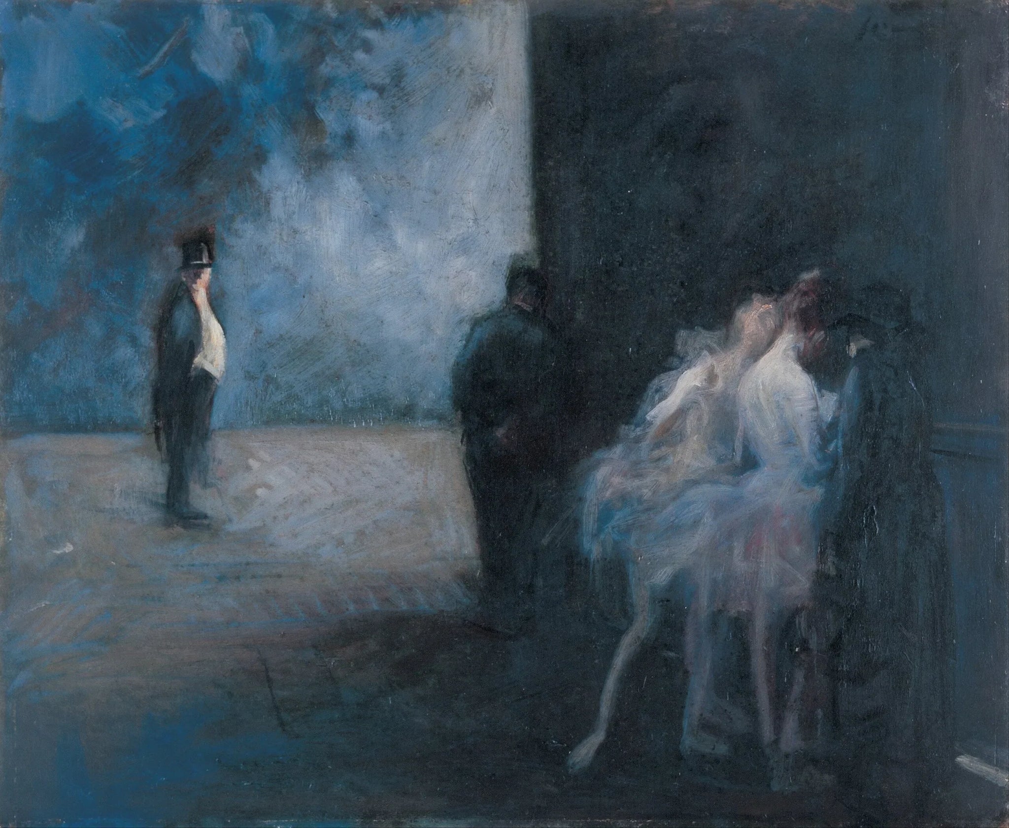 Dans les coulisses – Symphonie en bleu - Jean-Louis Forain image 1 tableau peint à l’huile sur toile