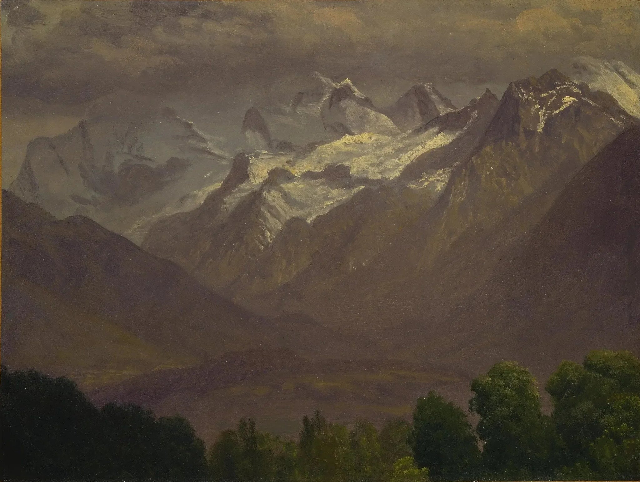 Dans les hautes montagnes - Albert Bierstadt image 1 reproduction artisanale de tableau