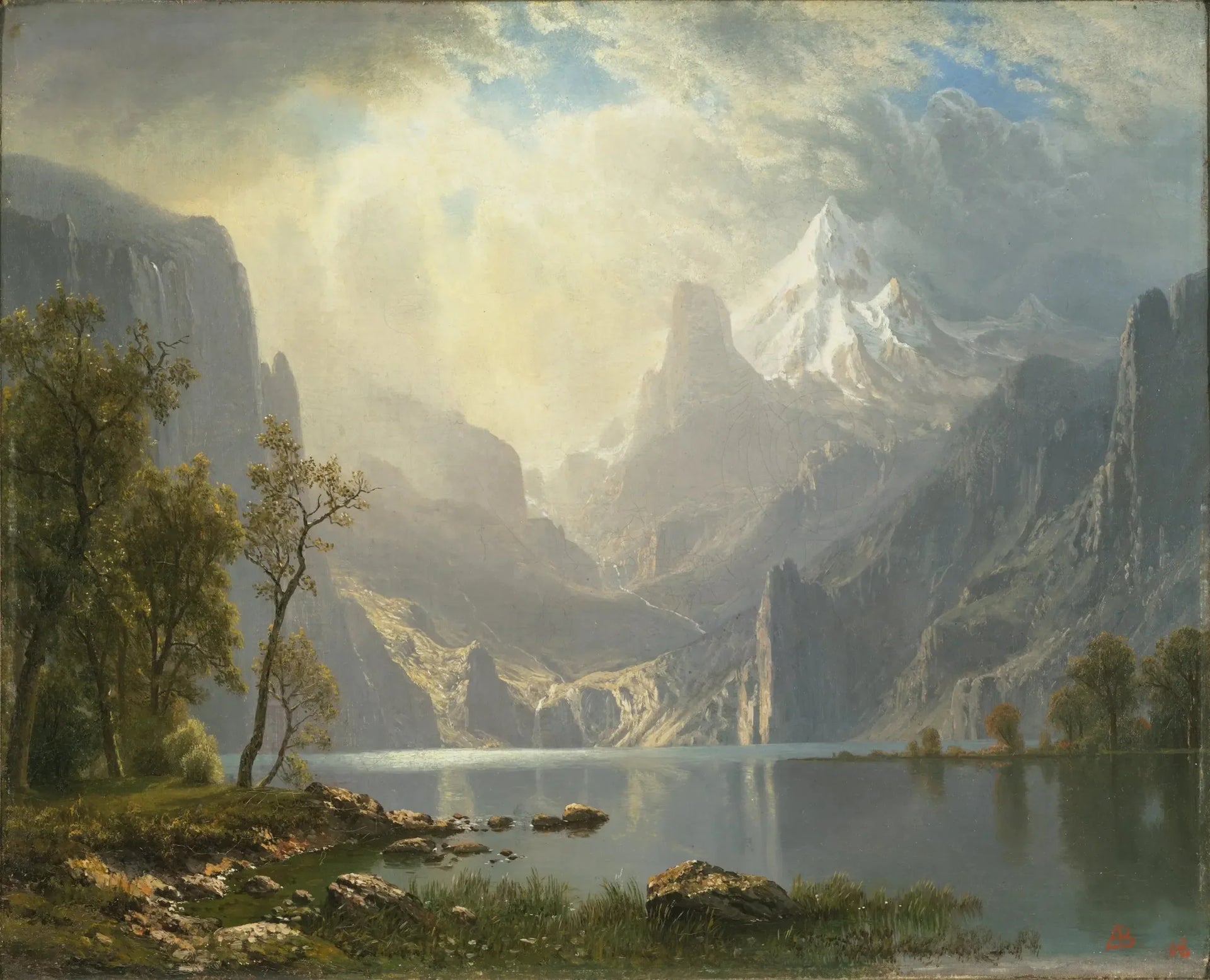 Dans les Sierras - Albert Bierstadt image 1 reproduction de peinture à l’huile