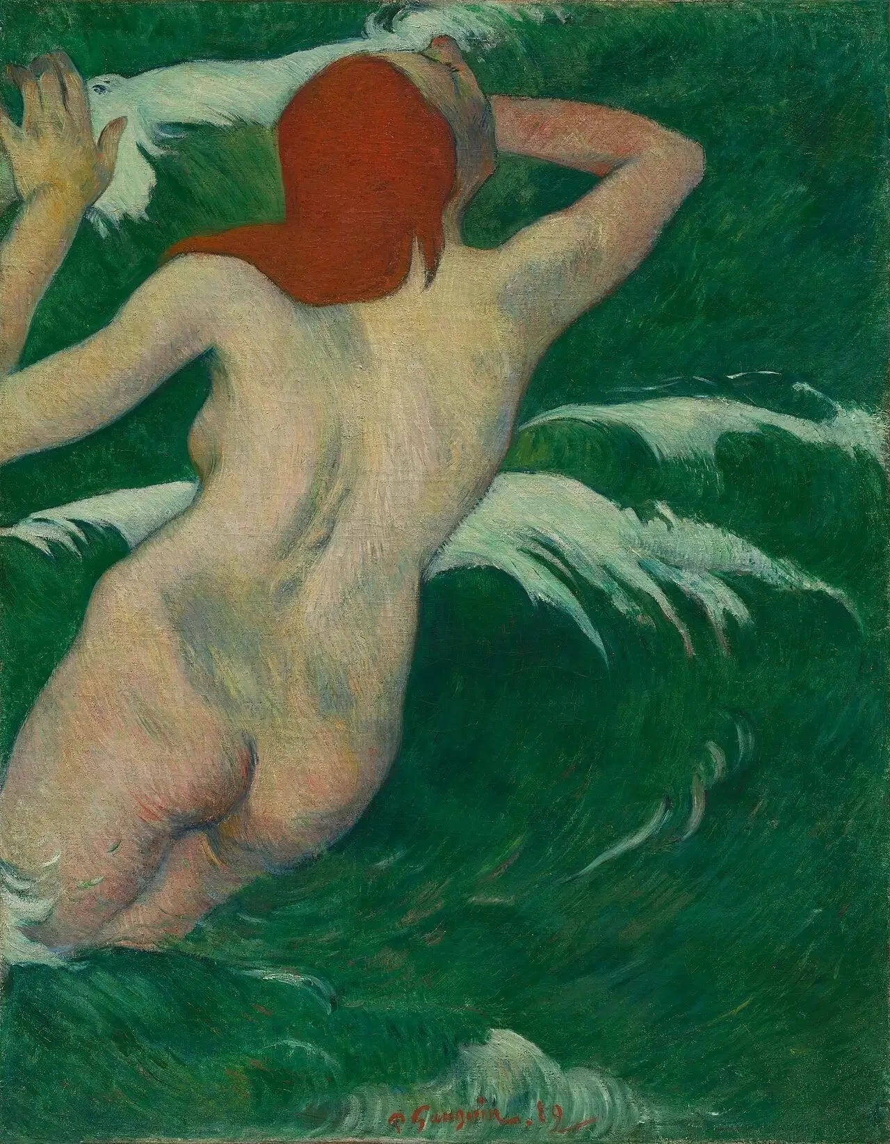 Dans les vagues - Paul Gauguin image 1 copie peinte à la main à l’huile
