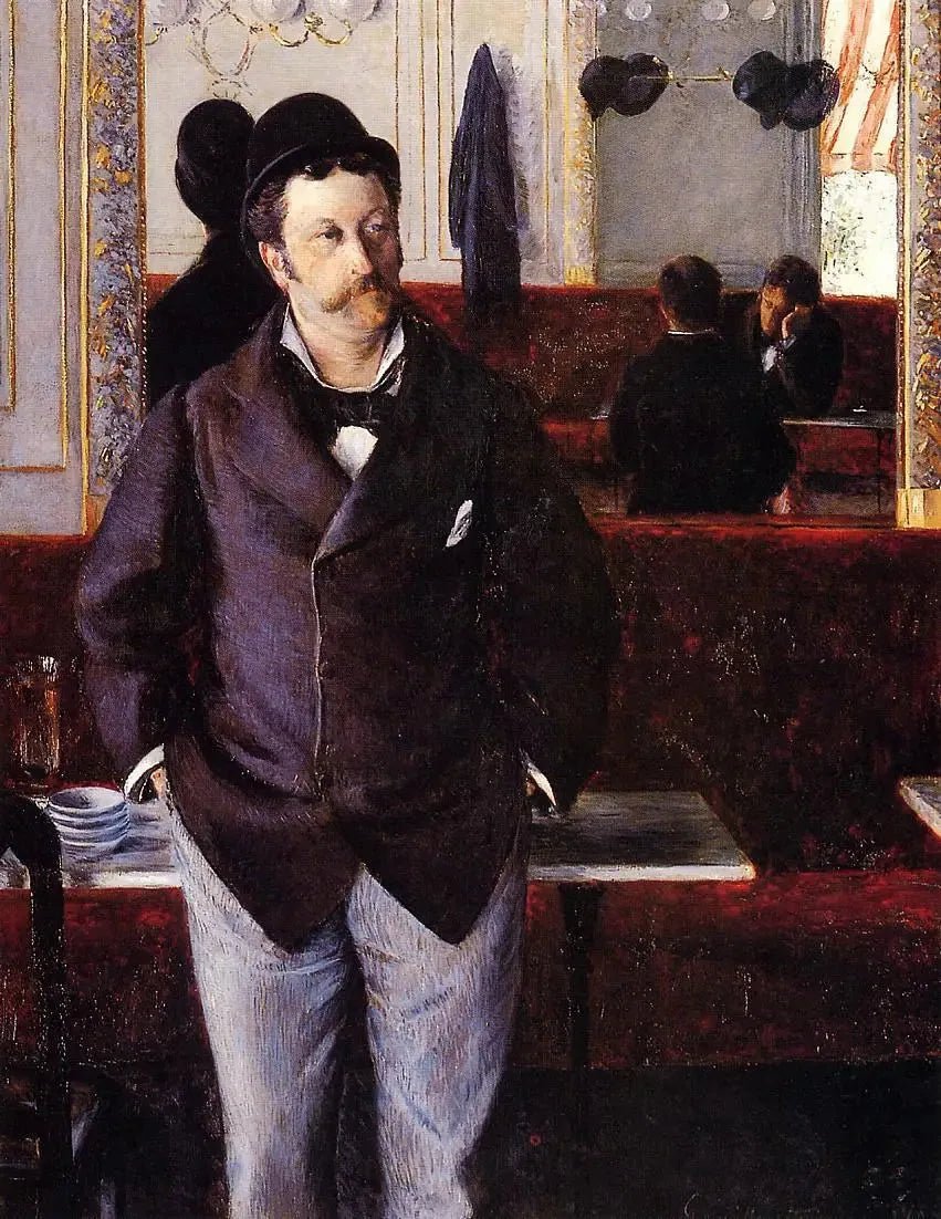 Dans un café - Gustave Caillebotte image 1 reproduction artisanale de tableau