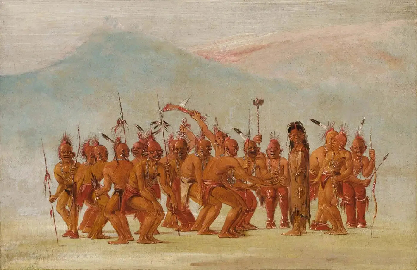Danse au Berdash - George Catlin image 1 reproduction de peinture à l’huile