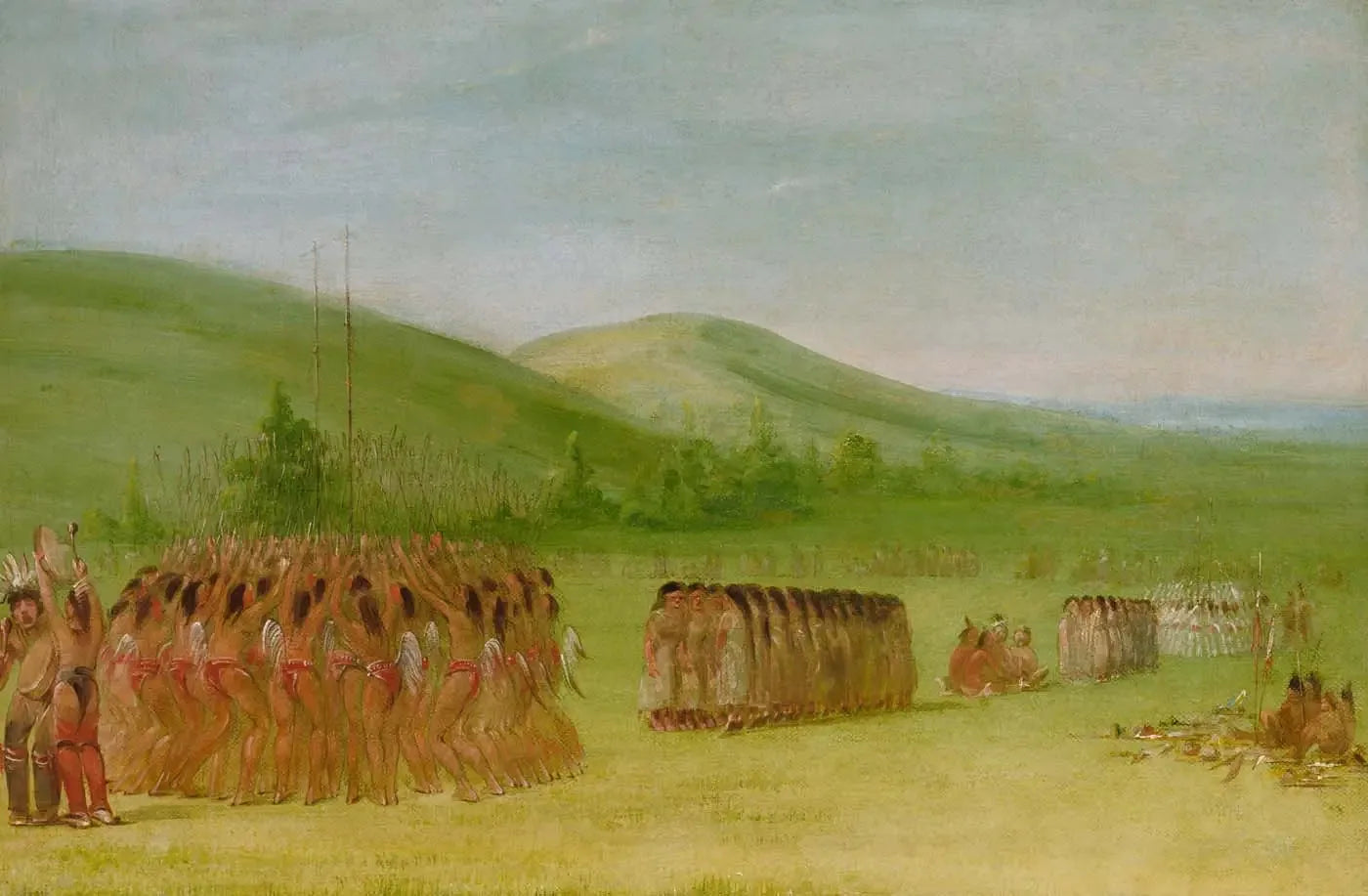 Danse de balle, Choctaw - George Catlin image 1 reproduction artisanale de tableau