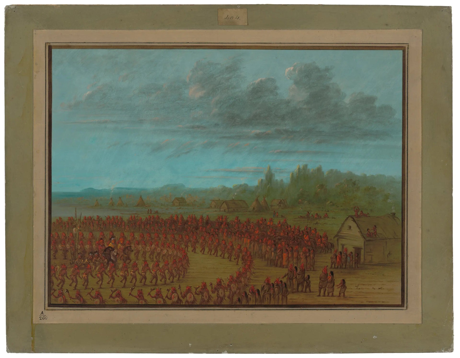 Danse de guerre des Saukies - George Catlin image 1 tableau peint à l’huile sur toile