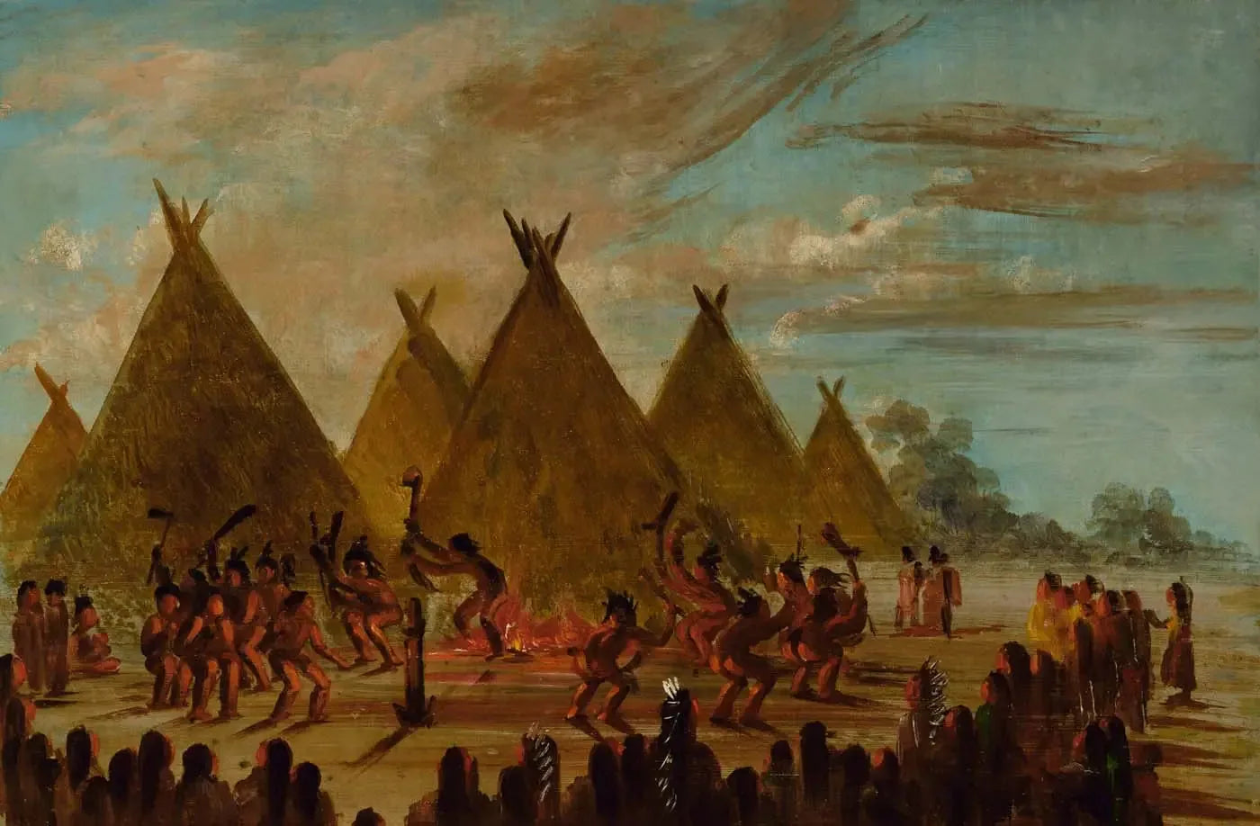 Danse de guerre, Sioux - George Catlin image 1 reproduction artisanale de tableau