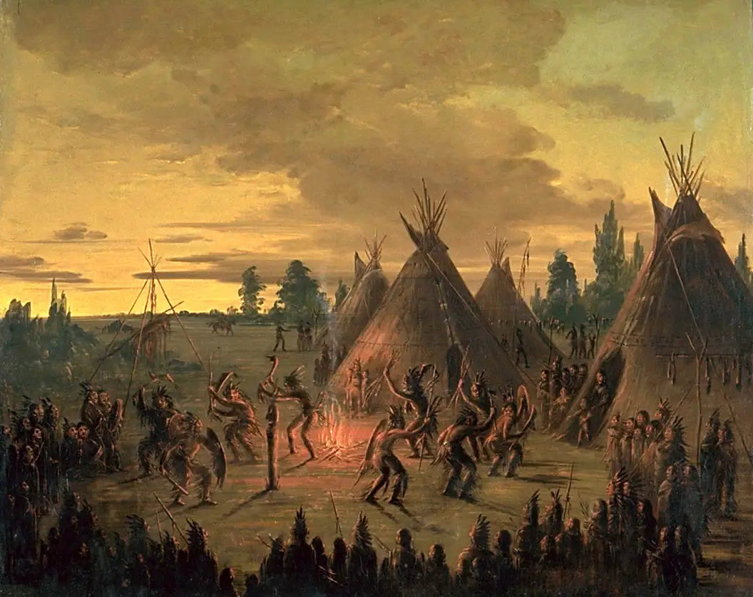 Danse de guerre, Sioux - George Catlin image 1 tableau peint à l’huile sur toile