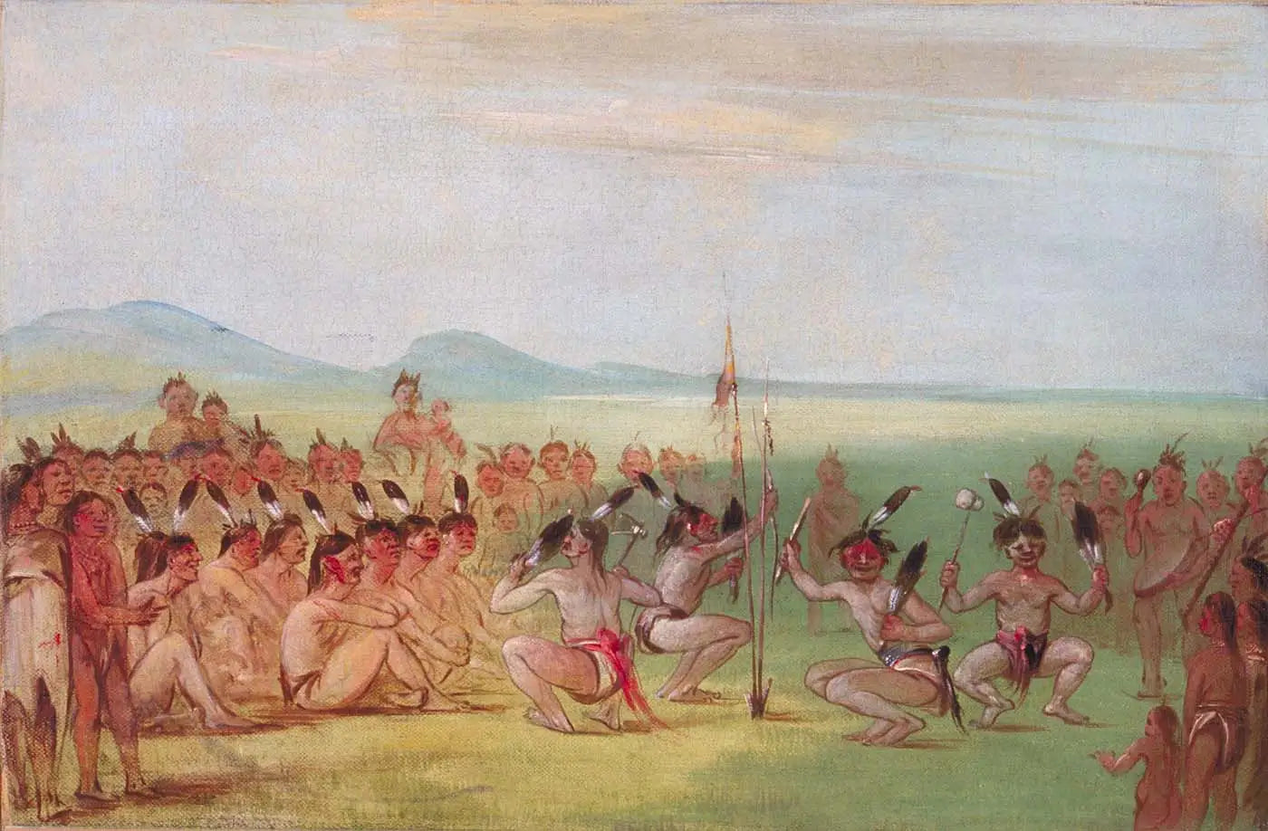 Danse de l'aigle, Choctaw - George Catlin image 1 reproduction artisanale de tableau