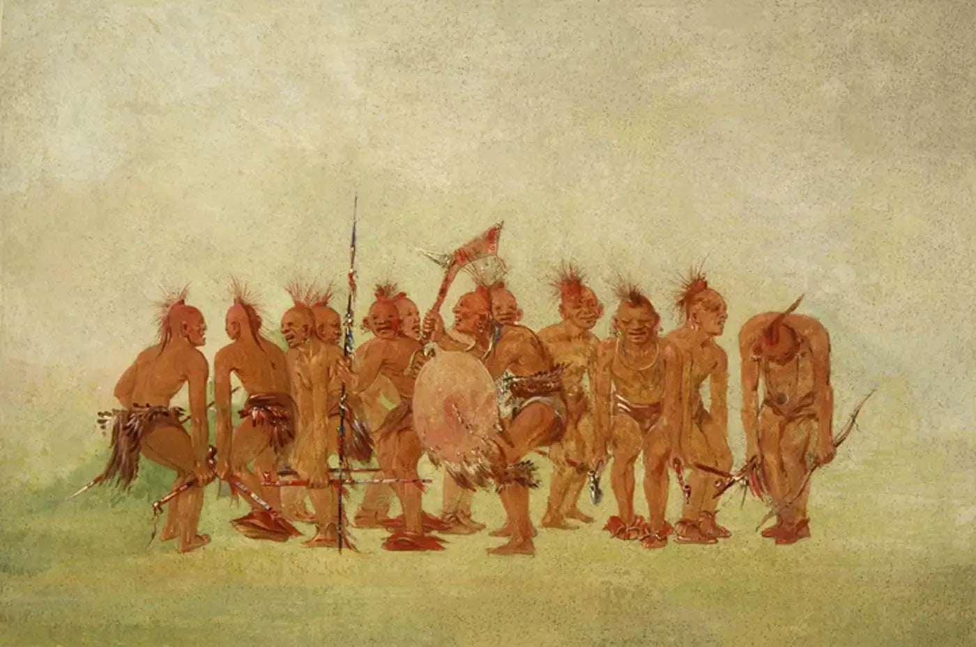Danse de la mendicité, Sauk et Fox - George Catlin image 1 tableau peint à l’huile sur toile