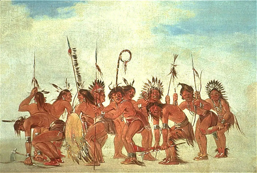 Danse des Braves à Fort Snelling - George Catlin image 1 reproduction artisanale de tableau