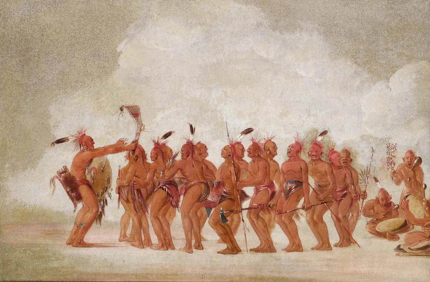 Danse des esclaves, Sac et Renard - George Catlin image 1 tableau peint à l’huile sur toile