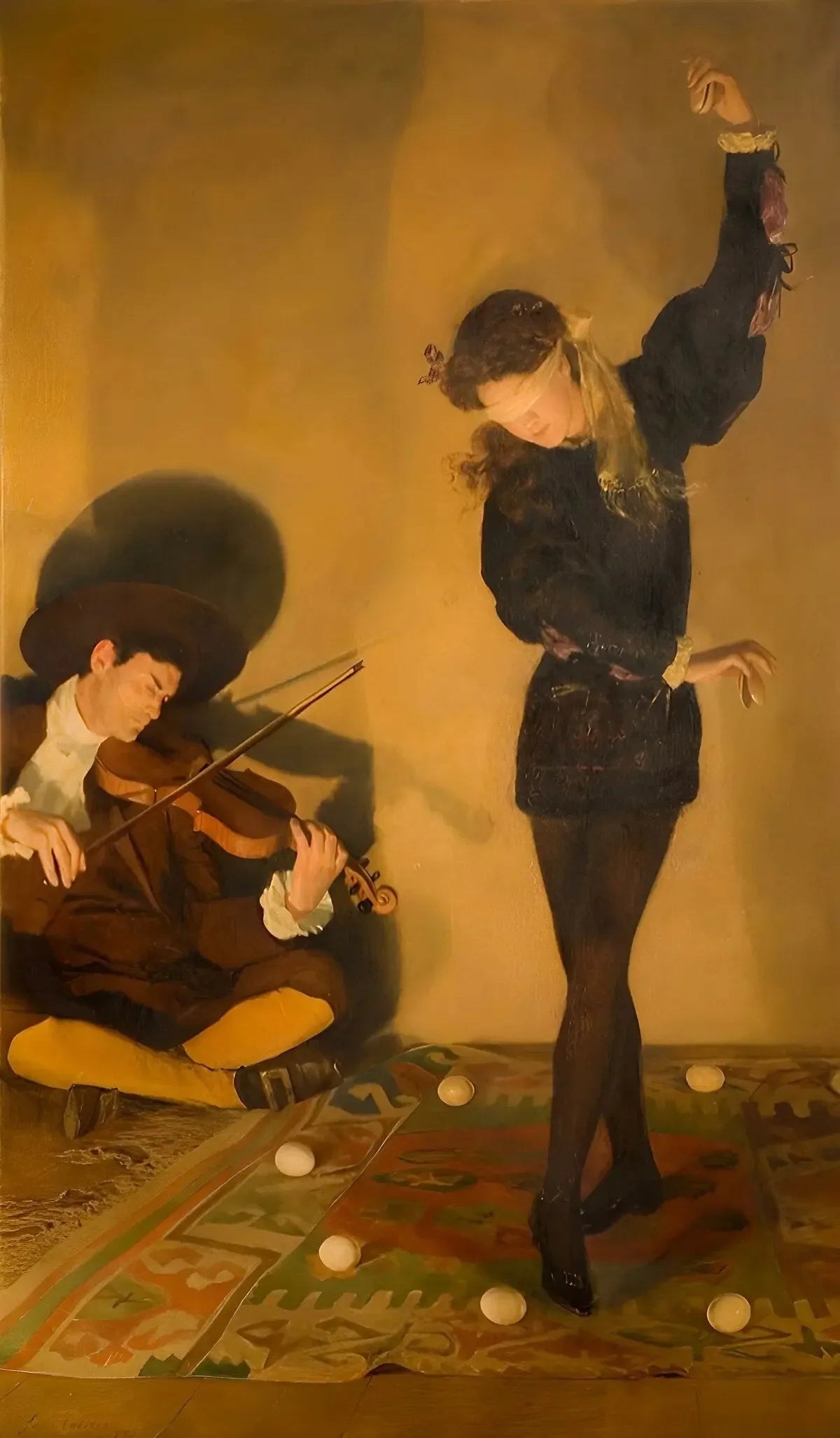Danse des œufs - John Collier image 1 reproduction artisanale de tableau