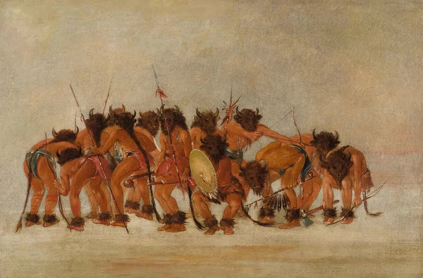 Danse du buffle, Mandan - George Catlin image 1 copie peinte à la main à l’huile
