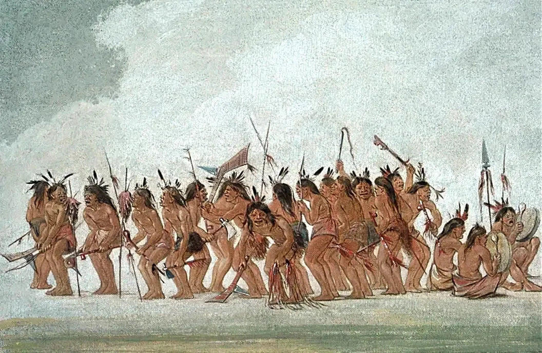Danse du chien à Fort Snelling - George Catlin image 1 tableau peint à l’huile sur toile