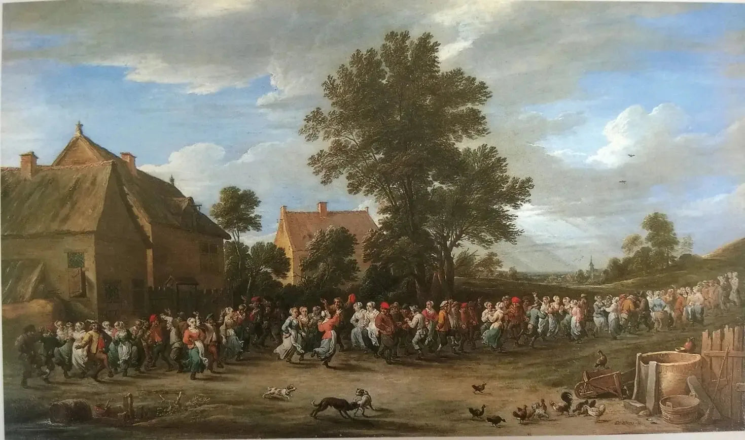 Danse du village avec une foule - David Teniers le Jeune image 1 reproduction de peinture à l’huile
