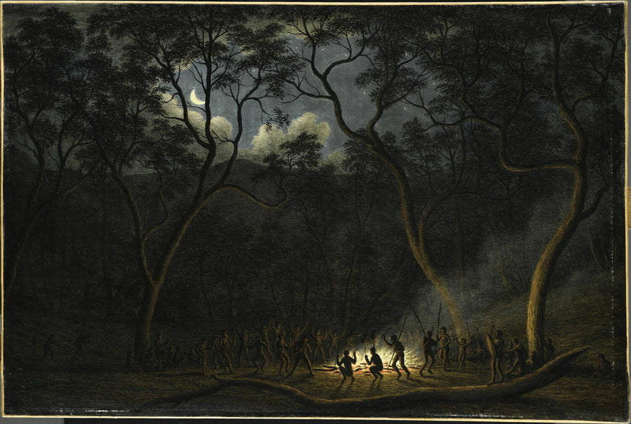 Danse d’indigènes de la Terre Van-Diemen (Tasmanie, Australie), au clair de lune, 1840 - John Glover