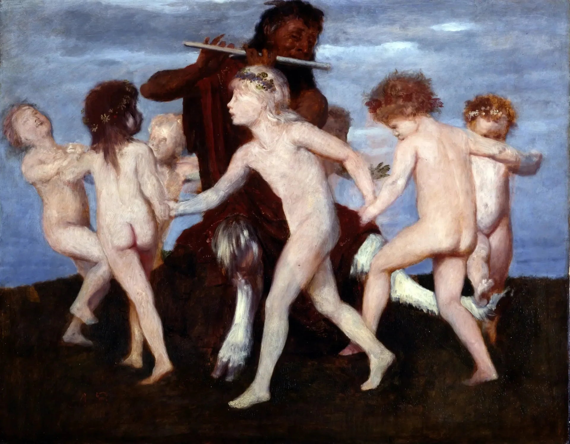 Danse Pan avec les enfants - Arnold Böcklin image 1 tableau peint à l’huile sur toile