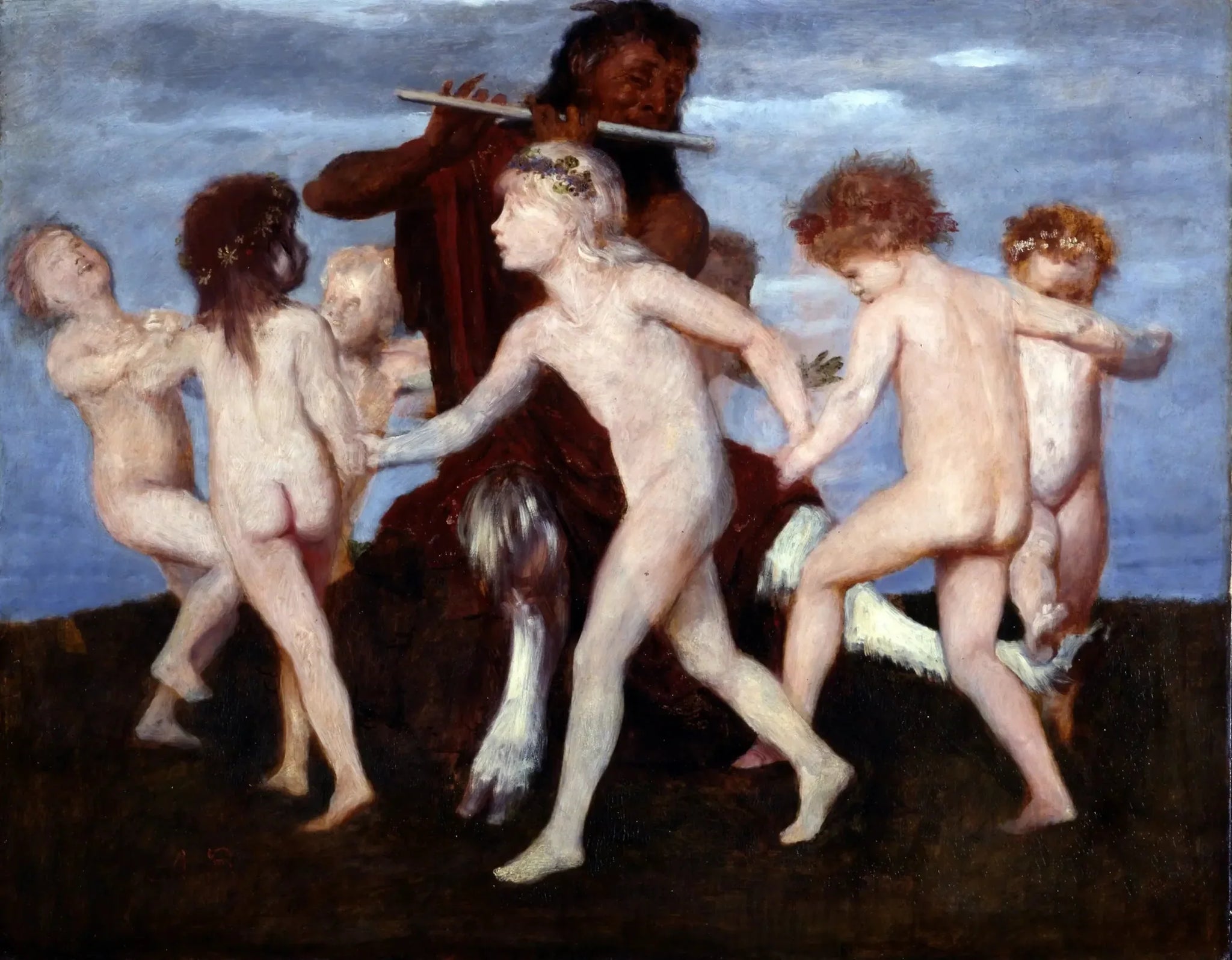 Danse Pan avec les enfants - Arnold Böcklin image 1 tableau peint à l’huile sur toile