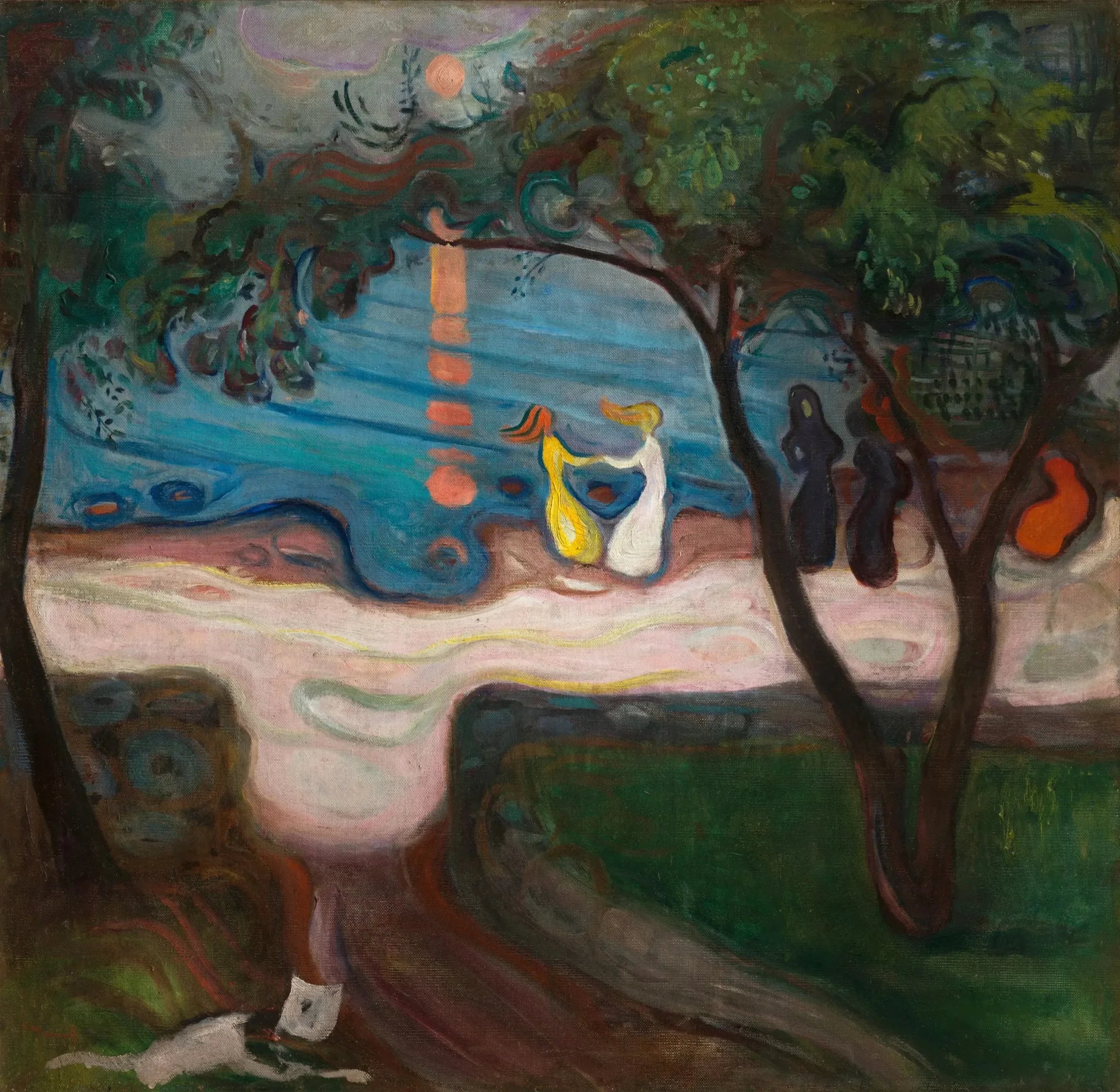 Danse sur la plage - Edvard Munch image 1 copie peinte à la main à l’huile