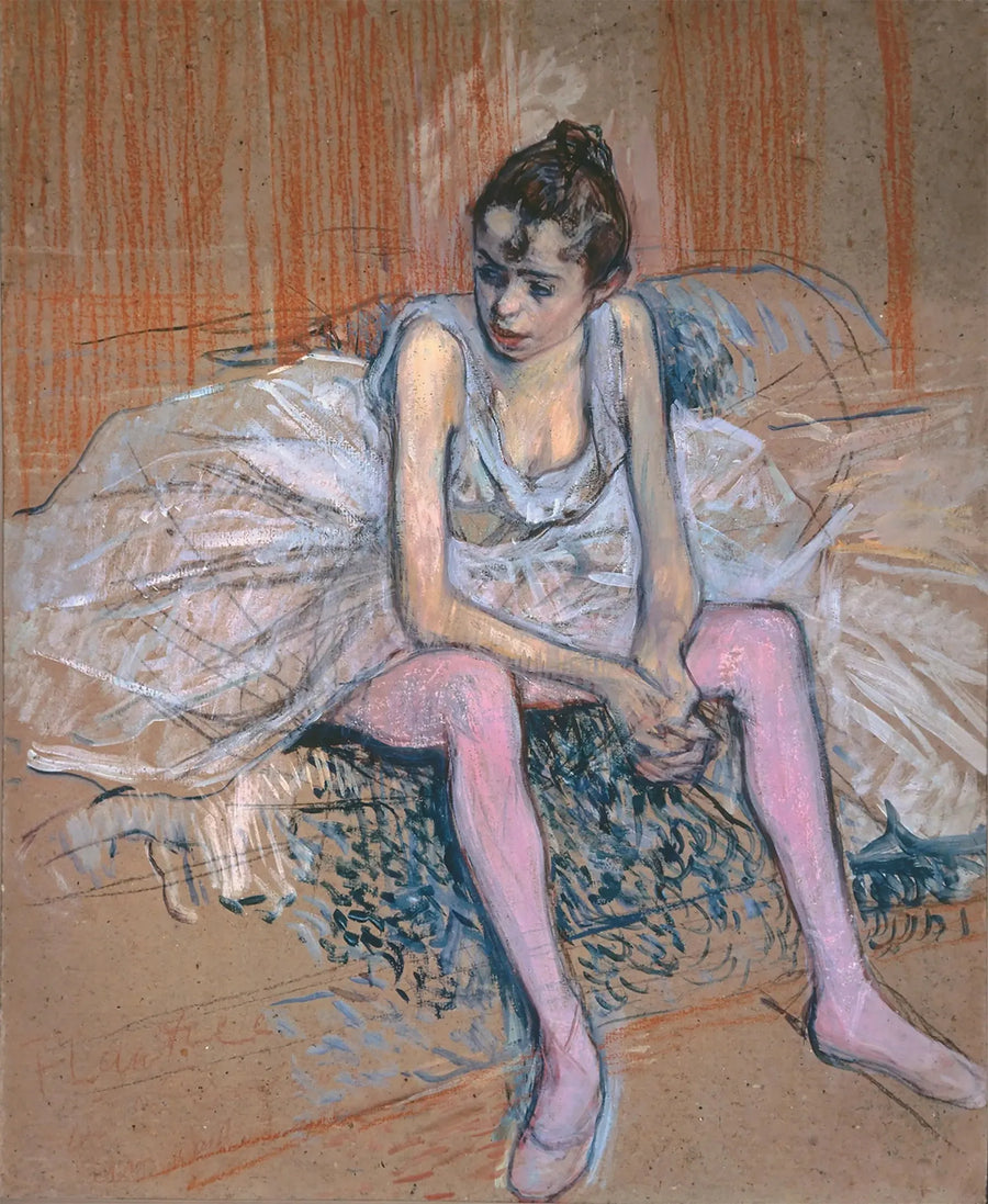 Danseuse assise aux bas roses - Henri de Toulouse-Lautrec