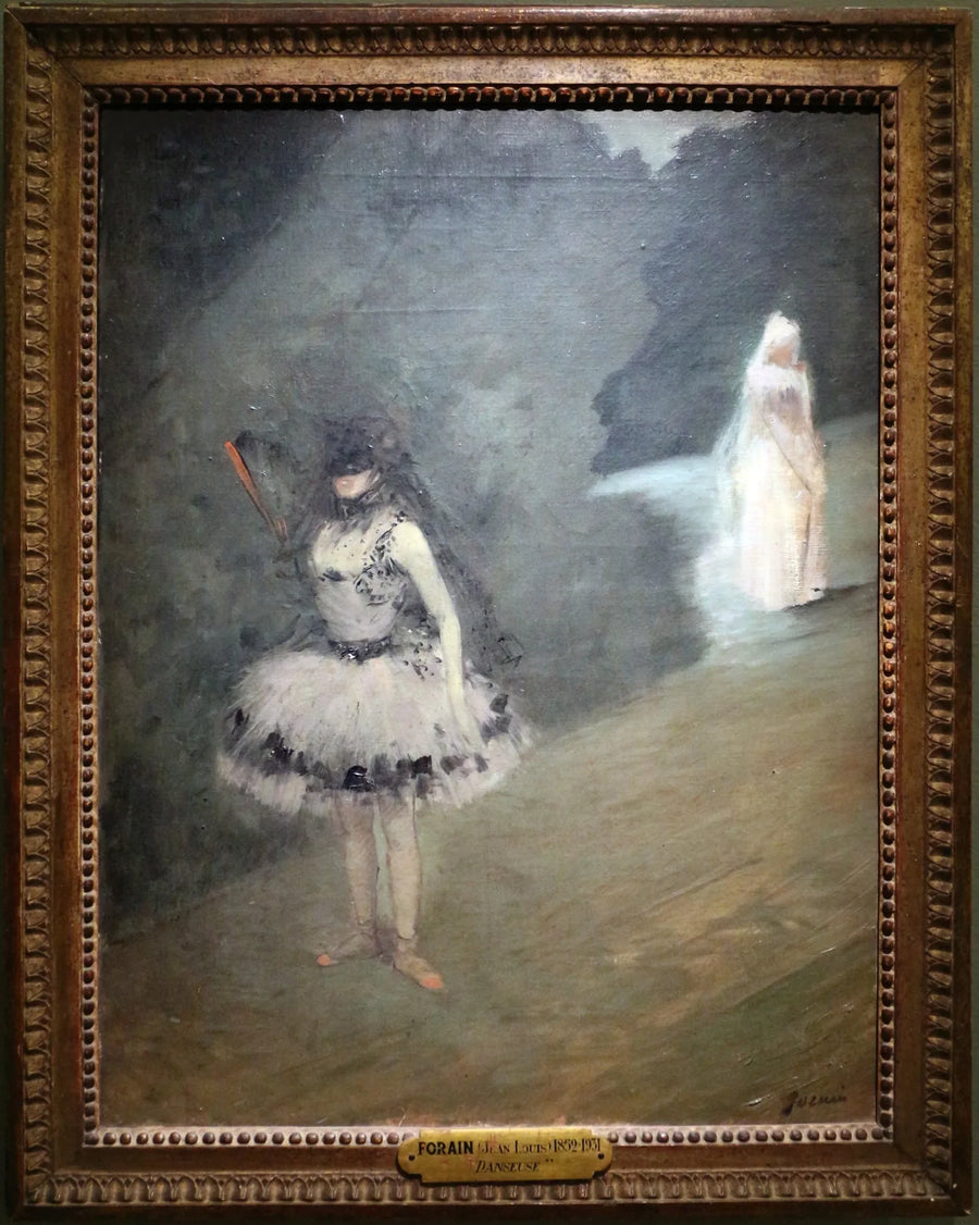 Danseuse debout derrière un portant de coulisse - Jean-Louis Forain