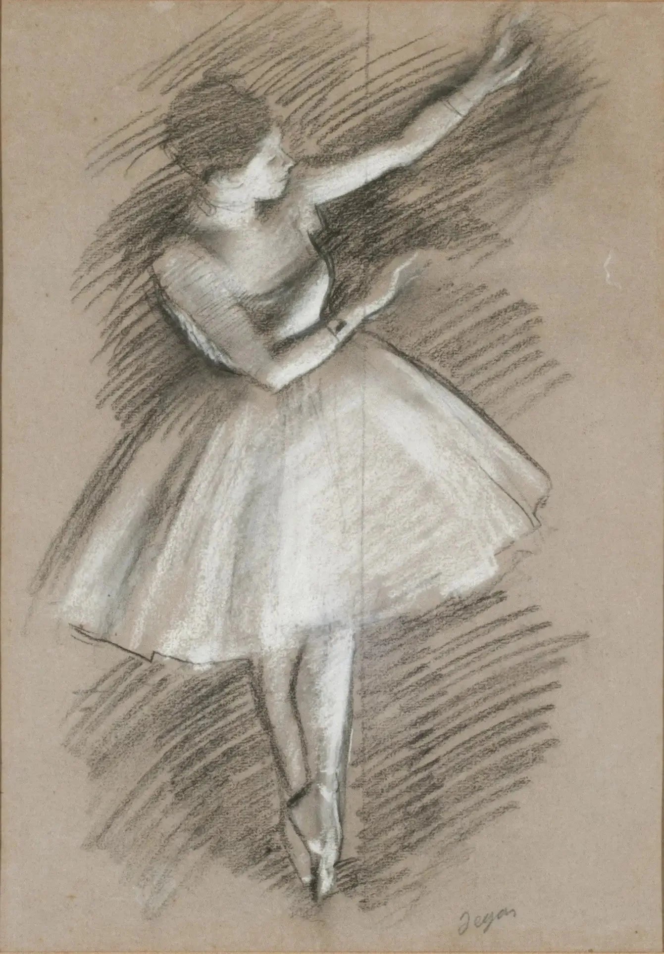 danseuse en blanc - Edgar Degas image 1 copie de tableau peinte à la main