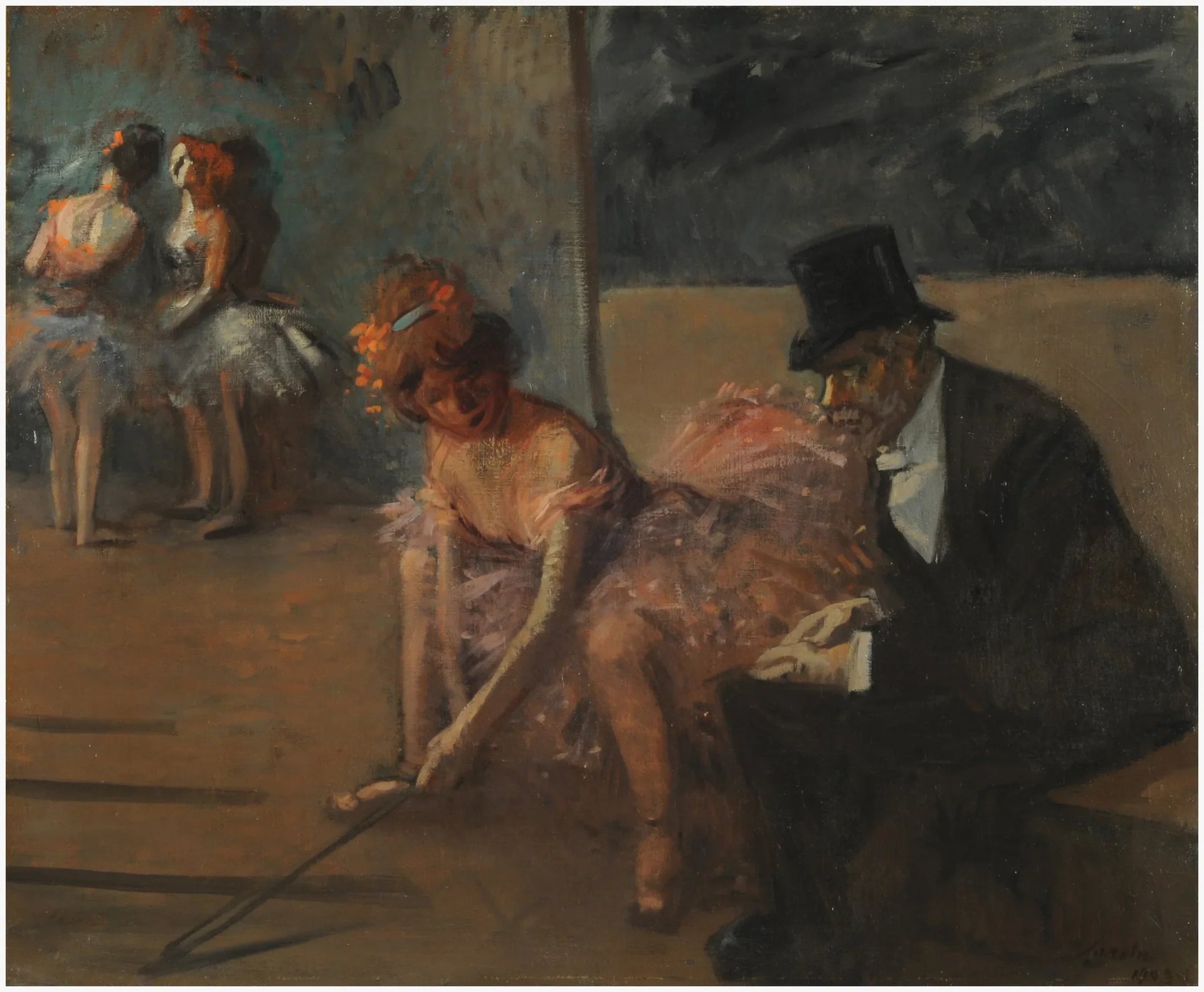 Danseuse et admirateur derrière la scène (Bailarina y admirador tras la escena) - Jean-Louis Forain image 1 reproduction réalisée par Alpha Reproduction