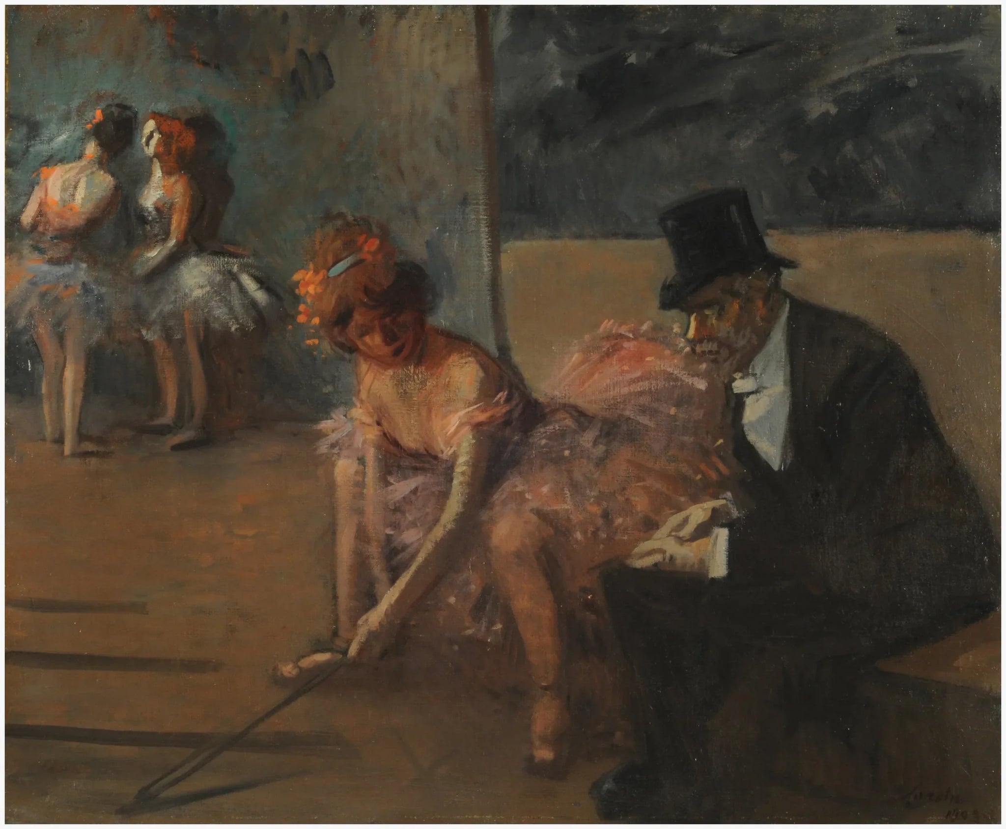 Danseuse et admirateur derrière la scène (Bailarina y admirador tras la escena) - Jean-Louis Forain image 1 reproduction réalisée par Alpha Reproduction