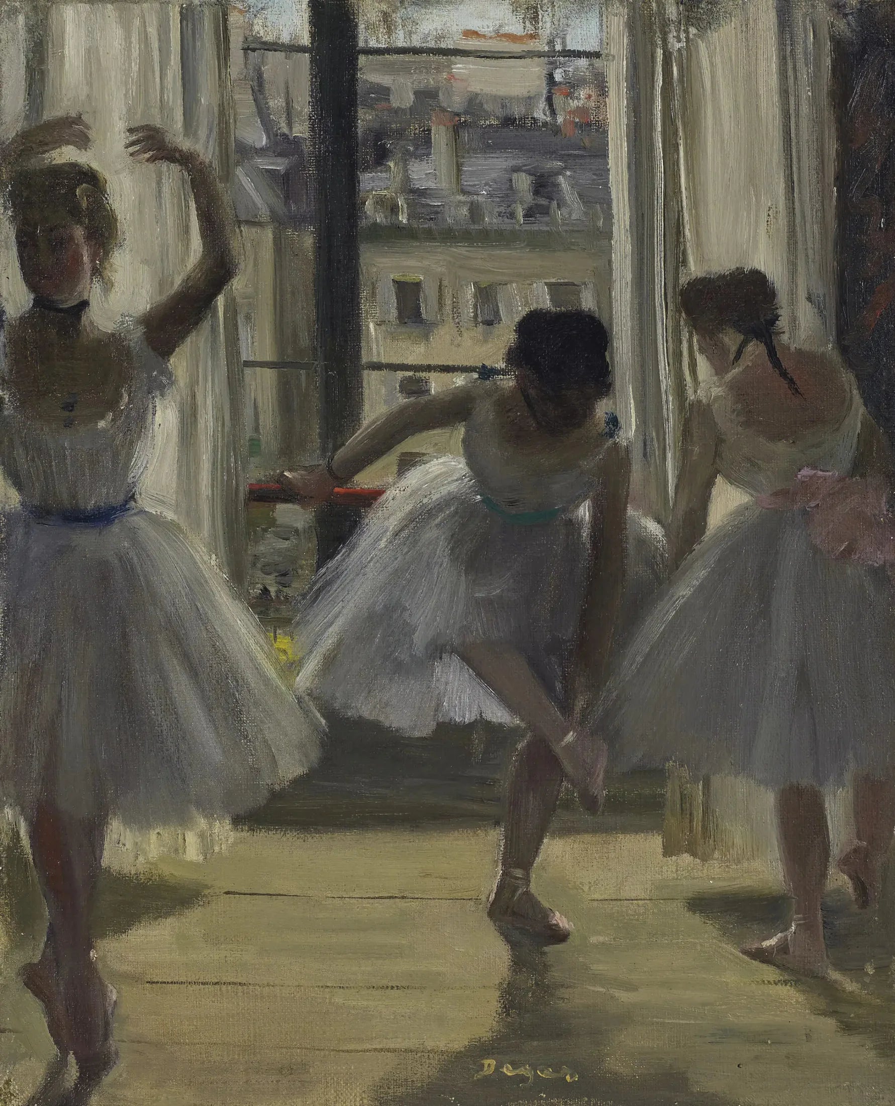 Danseuses dans une salle d'exercice (Trois Danseuses) - Edgar Degas image 1 tableau peint à l’huile sur toile