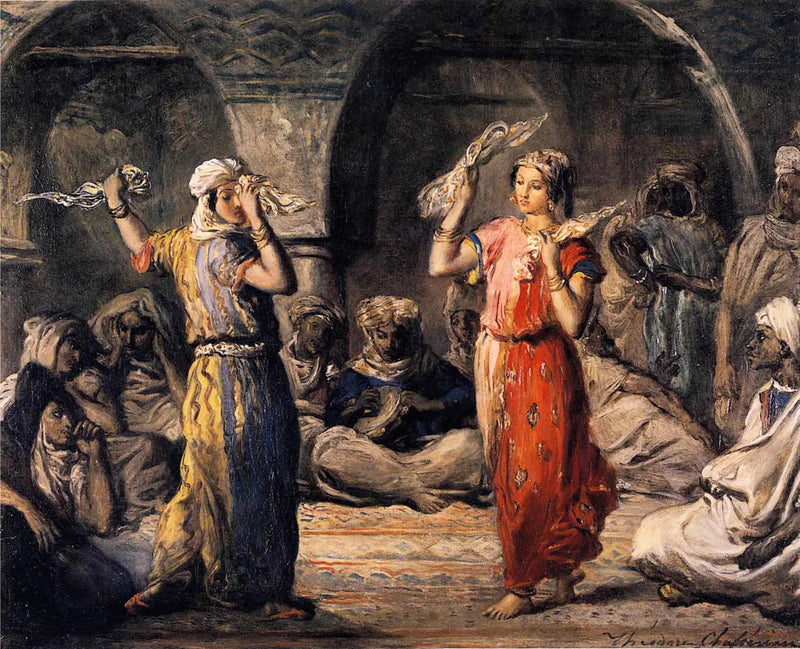 Danseuses mauresques à Constantine (Algérie). La danse aux mouchoirs. - Théodore Chassériau