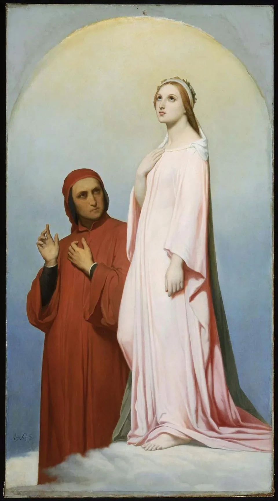 Dante et Béatrice - Ary Scheffer image 1 reproduction artisanale de tableau