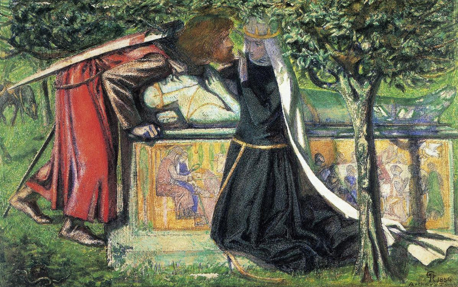 La Tombe d'Arthur : la dernière rencontre de Lancelot et Guenièvre - Dante Gabriel Rossetti