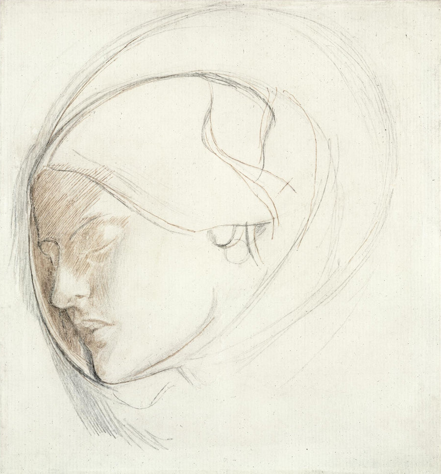 Étude pour Trouvé, tête de femme - Dante Gabriel Rossetti