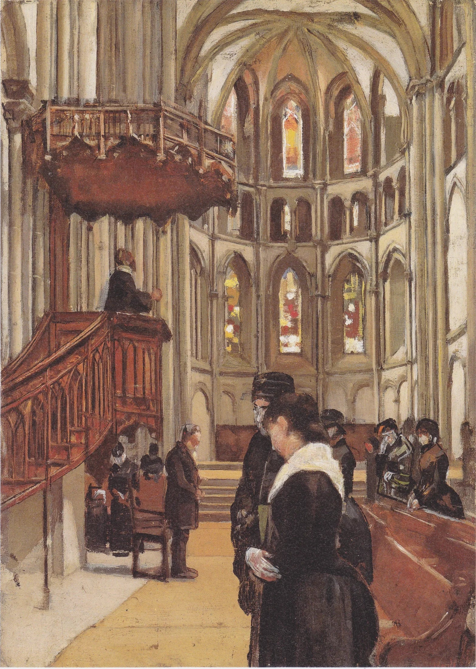 Das Gebet in der Kathedrale Saint-Pierre in Genf - Ferdinand Hodler image 1 reproduction artisanale de tableau